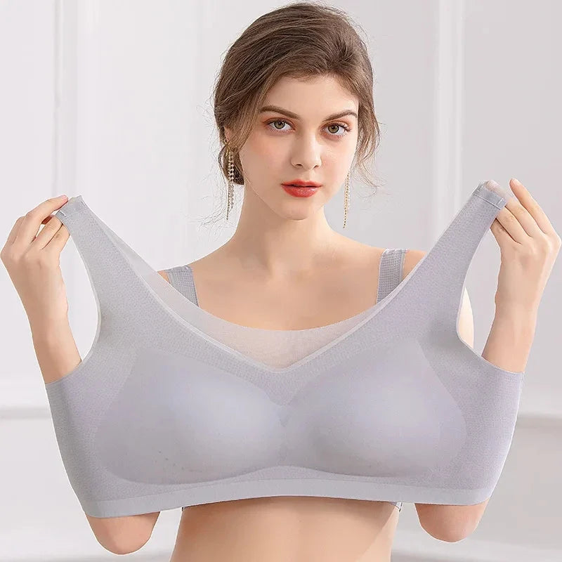 2PCS sexy bra lingerie 4XL Seamless Bralette Wire Free Bras For Women Underwear Lingerie Sleep Brassiere Breathable