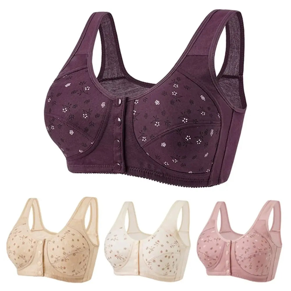 Daisy Cotton Front-Closure Wireless Bra