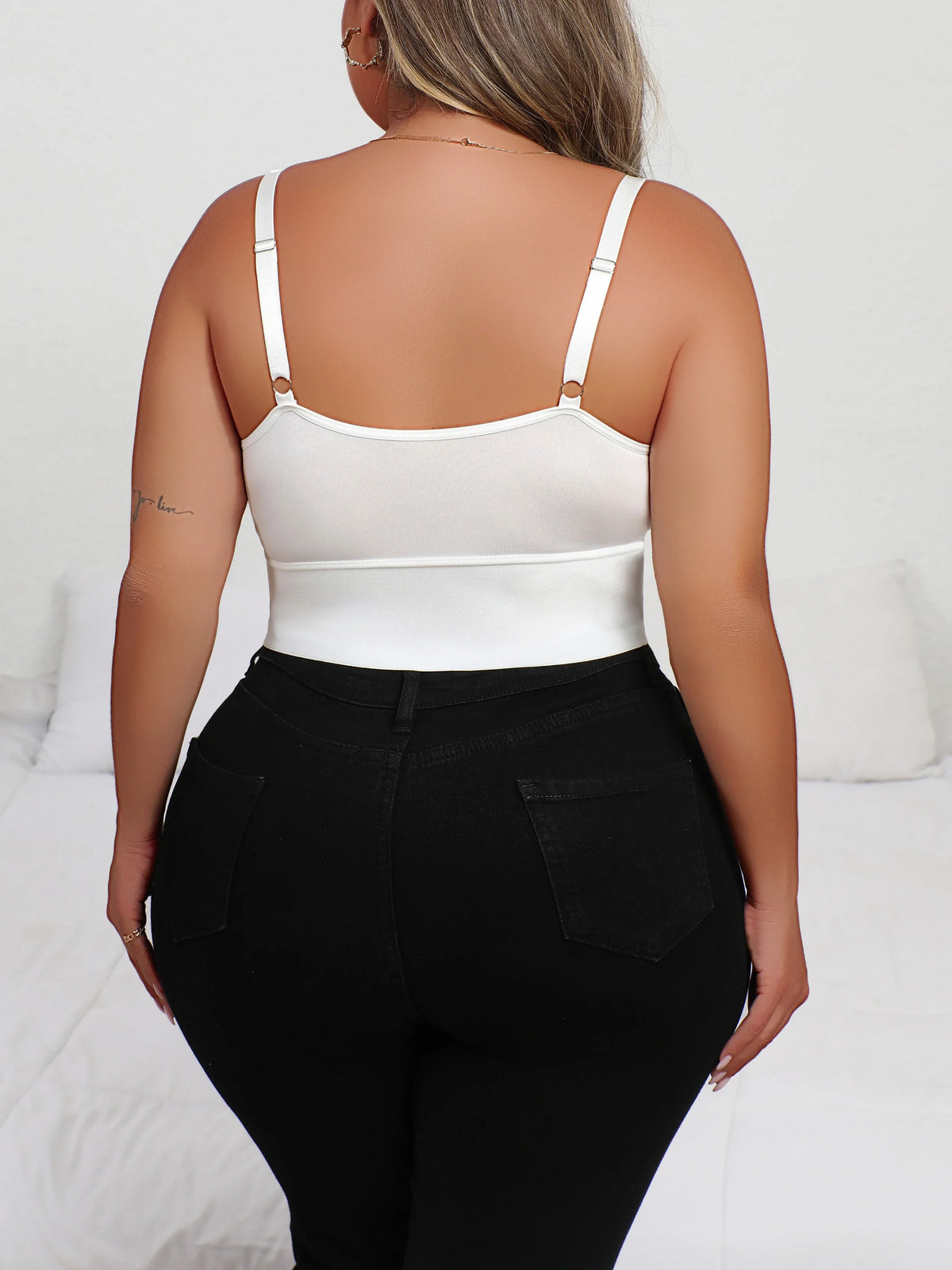 Deep V Lace Lingerie, Sheer Plunge Bra with Front Zip, Open Back & Shaping Support