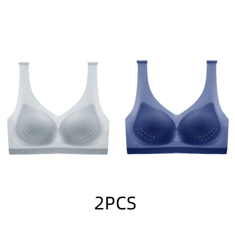 2PCS sexy bra lingerie 4XL Seamless Bralette Wire Free Bras For Women Underwear Lingerie Sleep Brassiere Breathable