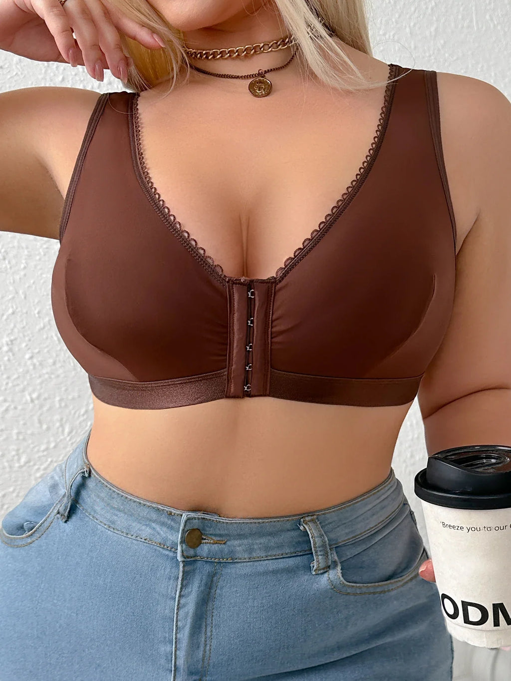 Everyday front closure Women's Brassiere Thin Cup Push up Wireless Bralette Comfort underwear Lingerie Bra