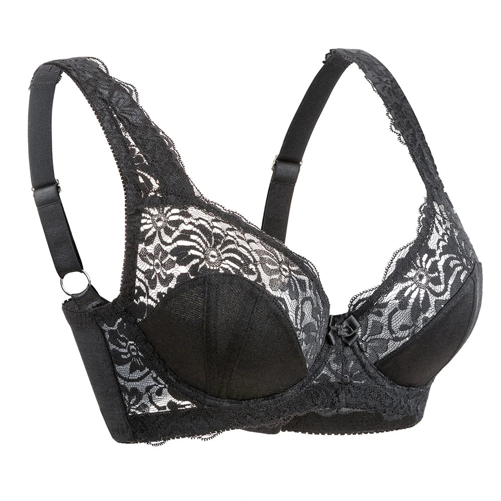 E F G H I Cup Womens Bra Lace Brassiere Support Underwire Mesh Thin Large Adjusted-straps BH
