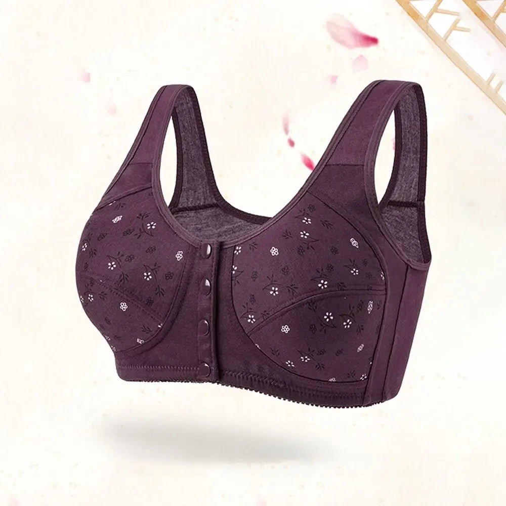 Daisy Cotton Front-Closure Wireless Bra