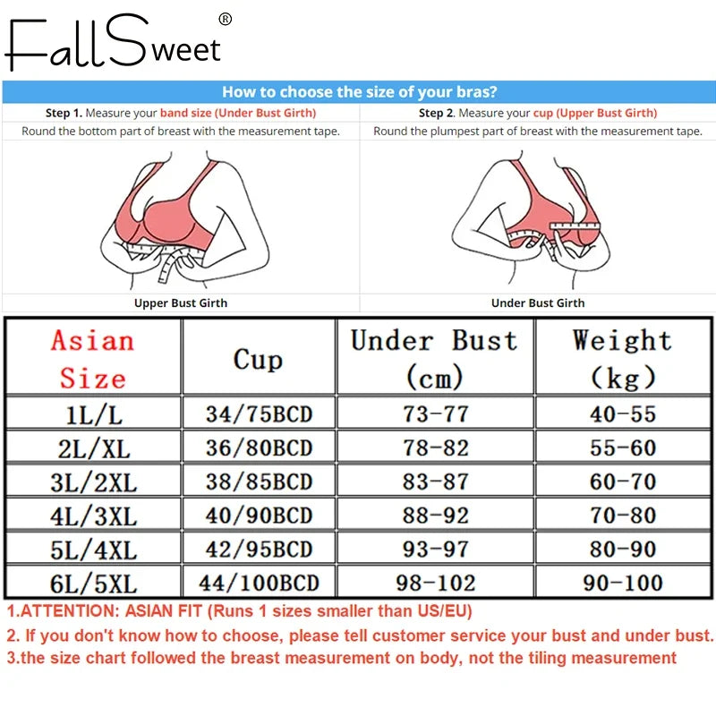 FallSweet Seamless Ice Silk Push Up Bra for Women Wireless Lace Bralette Brassiere Summer Comfort Underwear Lingerie
