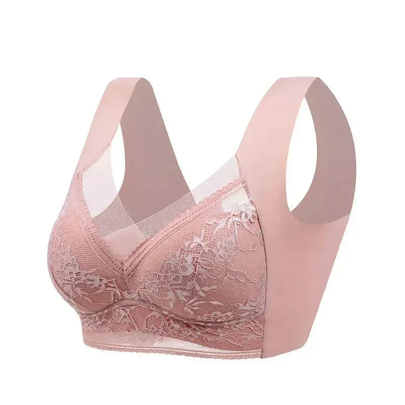 L-6L Women Large Bra Push Up Ice Silk Seamless upper Bralette Lace Wireless Summer Bras Top Lingerie Underwear 15019