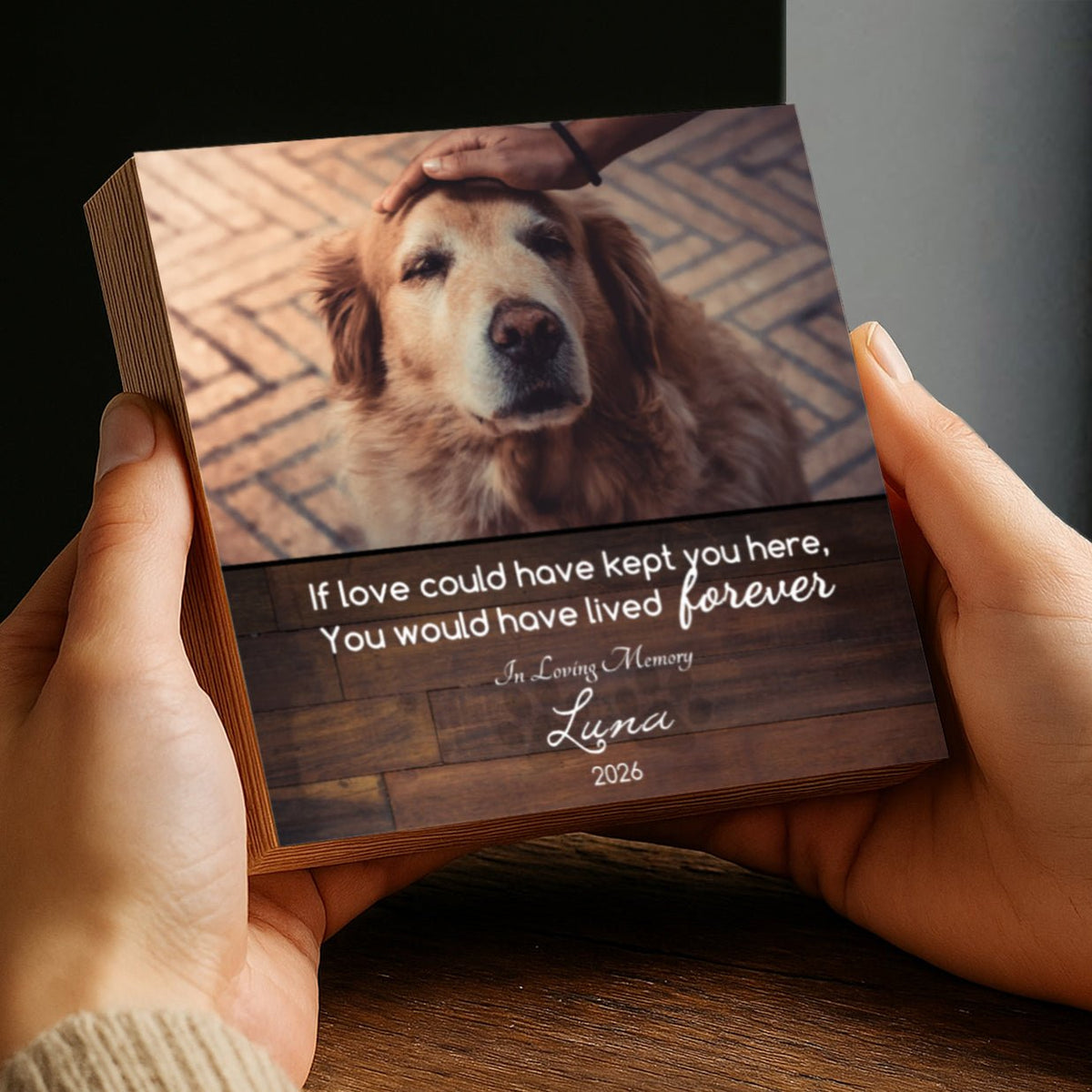 Custom Dog Memorial Photo Block