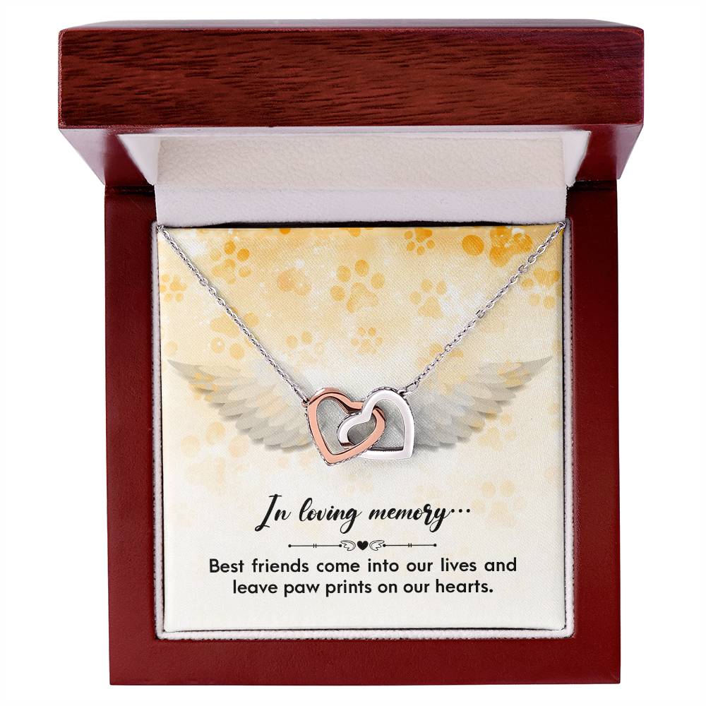 Heart Necklace In Loving Memory Sympathy Gift Pet Loss Dog Memorial Gift Cat Loss Memorial Gifts For Pets Necklace Remembrance Gift Interlocking Hearts Necklace