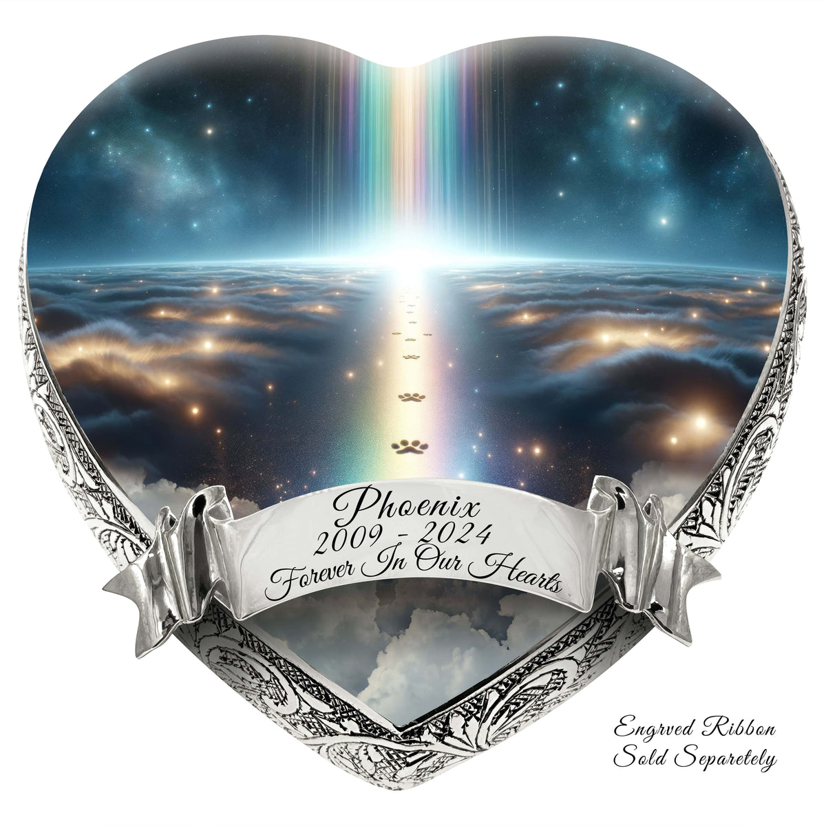 Rainbow Bridge Paw Prints Urns for Cats & Cat Urns for Ashes