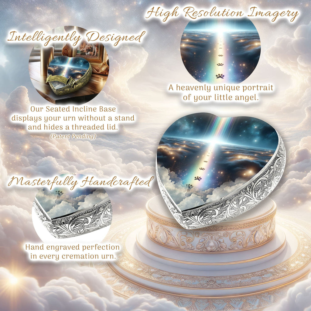 Rainbow Bridge Paw Prints Urns for Cats & Cat Urns for Ashes