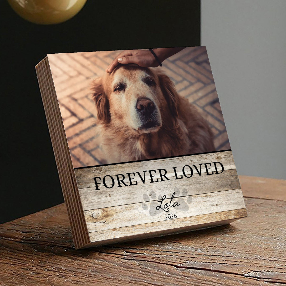 Custom Dog Memorial Photo Block