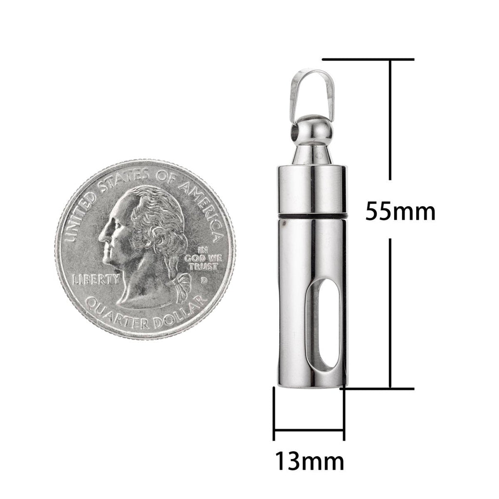 Gold Silver Stainless Steel Glass Container Tube Urn Keepsake Cremation Ashes For Memorial Pendant Jewelry Supplies J-561