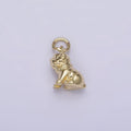 14K Gold Filled 11.5mm Pug Bull Dog Pet Animal Mini 3D Multidimensional Charm | AG217