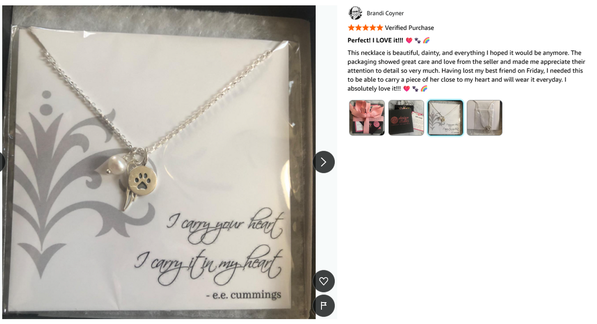Paw Print Angel Wing Memorial Necklace - Pet Loss Necklace - Sterling Silver - Memorial Jewelry