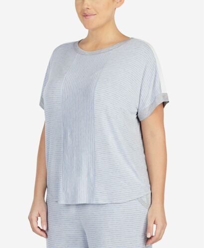 DKNY Contrast-Trim Pajama Top, Size 2X